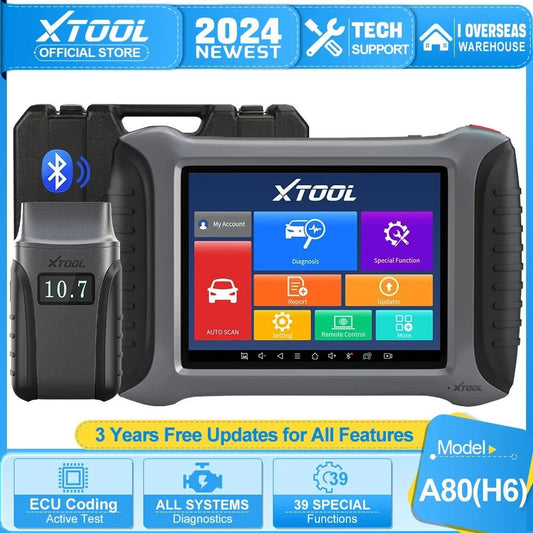2024 XTOOL A80 H6 OBD2 Bluetooth Scanner Car Diagnostic Tools ECU Coding 39+ Special Functions IMMO Key Programming Free Update - Dynamex