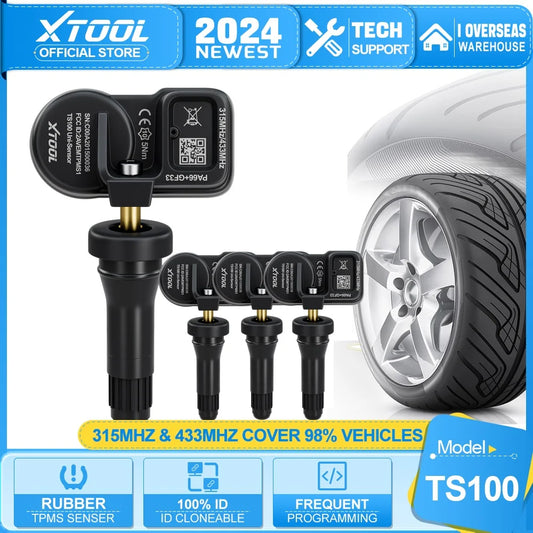 XTOOL TS100 Sensor Rubber Version 433 MHz 315 MHz Work on TPMS TP150 IP819TP Programmer Tire Repair Tool Pressure Monitor Tester - Dynamex