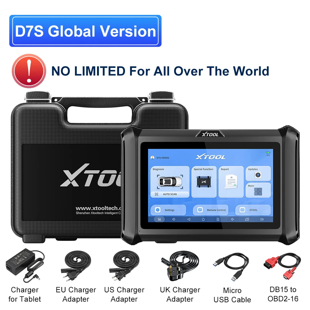 XTOOL D7S All Systems Car Diagnostic Tools Bidirectional Scanner ECU Coding 38 Reset Function Key Programmer Built in CANFD DOIP - Dynamex