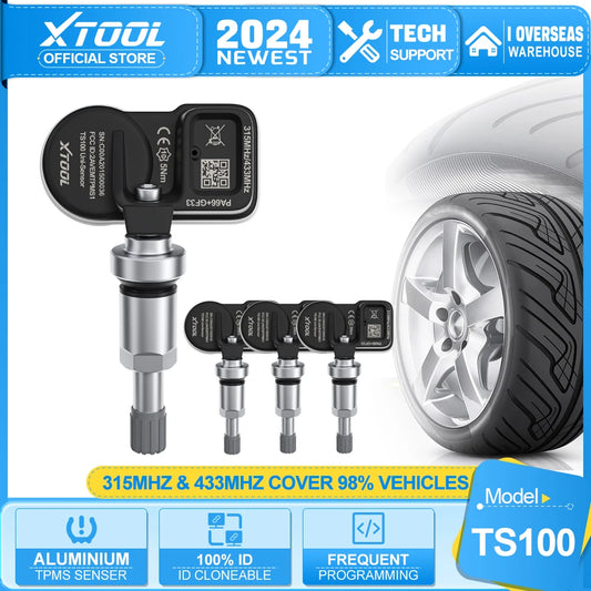 XTOOL TS100 Metal Version 2 in 1 315MHz 433MHz Programmable Tire Pressure Monitoring System Sensor TPMS Work With TP150 IP819TP - Dynamex