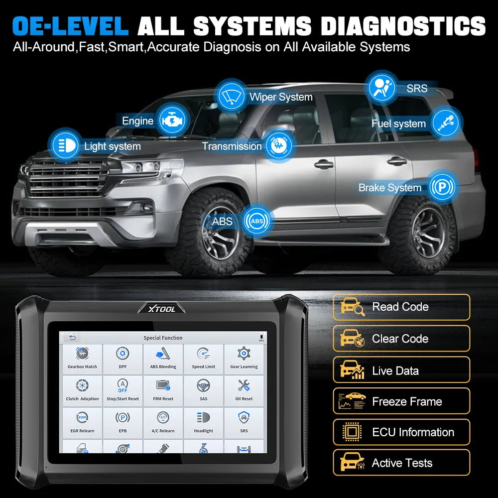 XTOOL D7S Car Diagnostic Tools ECU Coding Bi-directional Scanner OBD2 Scanner Key Programming 38+ Service Added CAN FD & DoIP - Dynamex