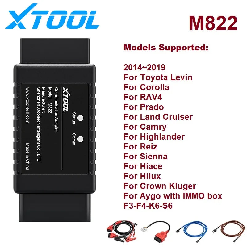 XTOOL M822 Adapter For Toyota 8A AIl Key Lost key Programming Work With KC501 Programmer X100MAX X100PAD3 A80 D9PRO - Dynamex
