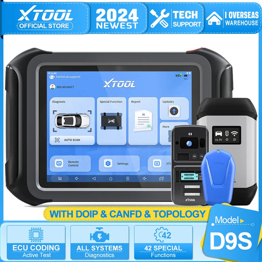XTOOL D9S is upgraded of D9 D8 Professional Wireless WiFi Car Diagnostic Scanner ECU Coding 42 Services With DOIP CANFD Topology - Dynamex