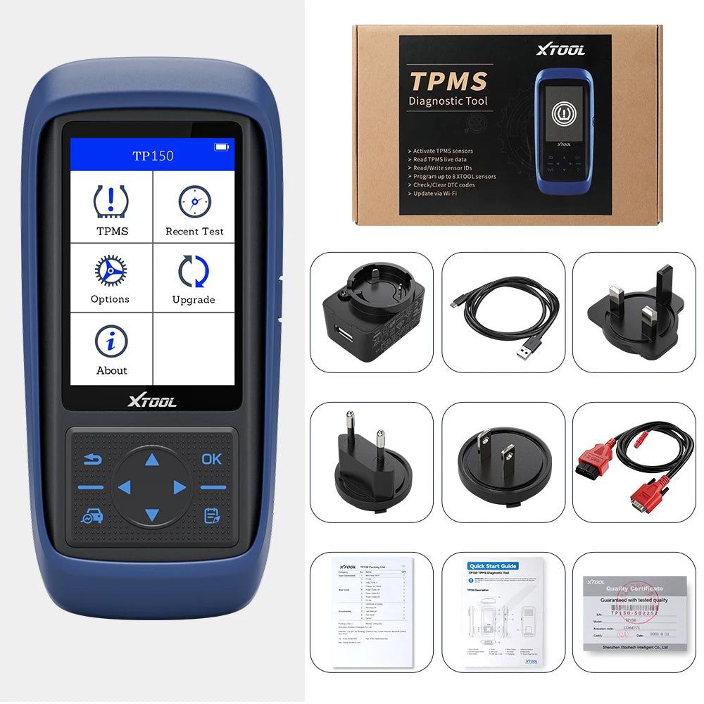 XTOOL TP150 WiFi TPMS Diagnostic Tool Program TS100 Sensor Read/Clear DTCs OBD2 TPMS Activate & Relearn All Sensors Free Update - Dynamex