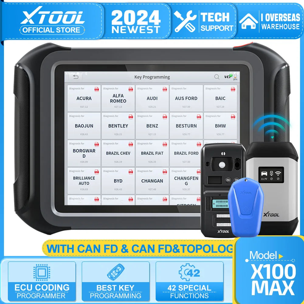 XTOOL X100 MAX Advanced IMMO Key Programmer All System Diagnostic ECU Programming 42 Service Bi-Directional Control Scanner PAD3 - Dynamex