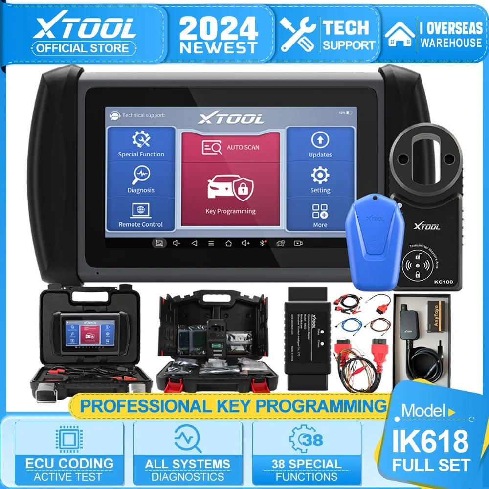 XTOOL InPlus IK618 With KC501 M822 SK1 KS01 Key Programmer All Key Lost Car Diagnostic Tools ECU Coding 38 Service as X100 PAD3 - Dynamex