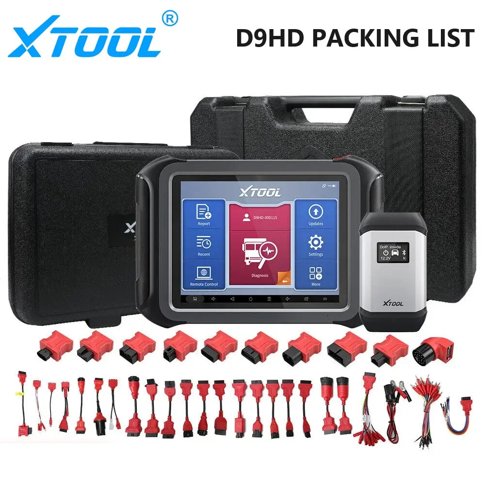 XTOOL D9HD Heavy Duty Truck Scanner Full System Diagnostic Tool With Topology Key Programming 42 Service For 12V Cars 24V Trucks - Dynamex