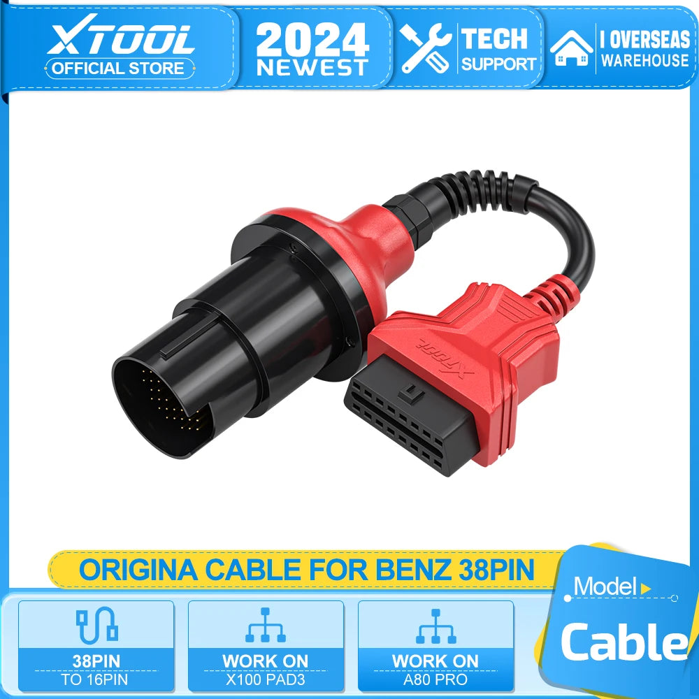 XTOOL Origina Cable For Benz-38 Universal Main Cable for X100PAD PAD2 PAD3 A80 A80PRO OBD2 Cable Free Shipping - Dynamex