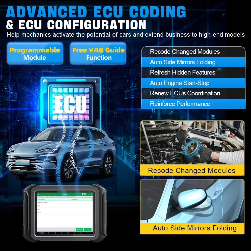 XTOOL D9EV For Energy Vehicles Battery Diagnostics Car Diagnostic Tools Battery Pack Detection ECU Coding Topology CANFD DOIP - Dynamex