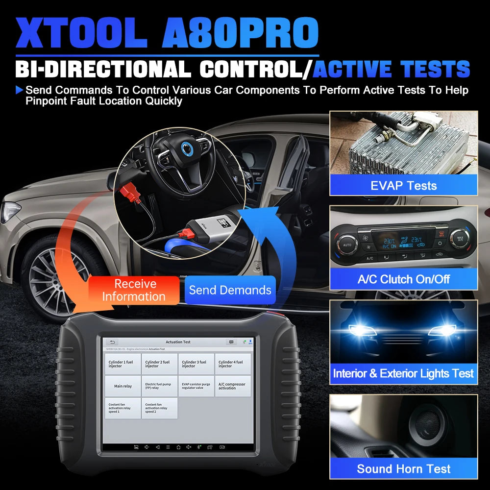 XTOOL A80Pro All System Car Diagnostic Tools ECU Programming Coding Bi-Directional Control 42 Reset Key Programmer All key lost - Dynamex