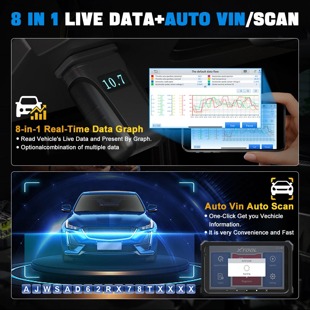 XTOOL A30 Automotive All System Bluetooth Diagnostics Scanner 5 Resets Active Test Added CAN FD Protocol Lifetime Free Update - Dynamex
