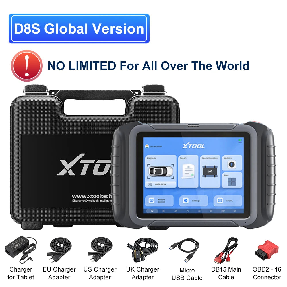 XTOOL D8S is Upgraded of XTOOL D8, Car Diagnostic Scanner Automotivo Tools ECU Coding Key Programming 38+ Services Topplogy Map - Dynamex