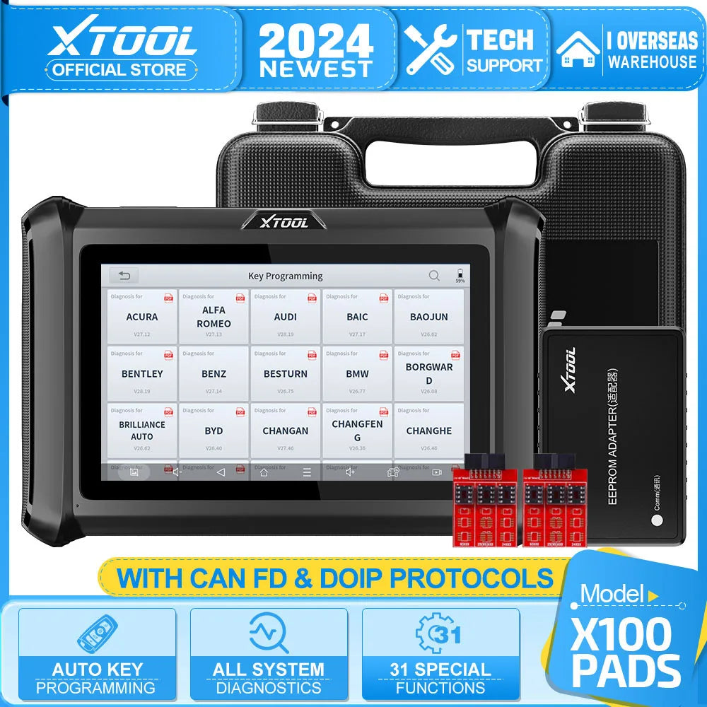 XTOOL X100 PADS Update Ver Of X100 PAD PLUS Car Key Programming Read Pin Code OBD2 Automotive  Diagnostic Scanner CAN FD DOIP - Dynamex