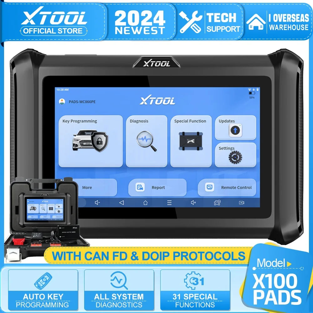 XTOOL X100 PADS Upgraded of X100 PAD IMMO Key Programming All Key Lost Tools All Systems Diagnostic 32+ Services With CAN FD - Dynamex