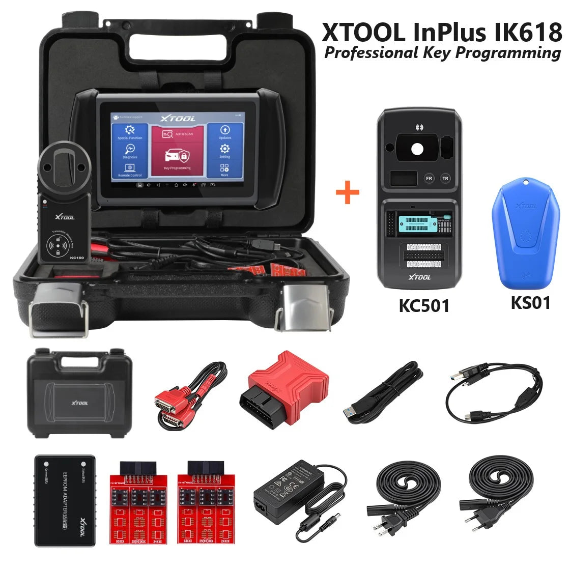 XTOOL InPlus IK618 Auto Key Programmer X100PAD3 For Toyota/Benz All Key lost with Kc100 For VW 4th&5th IMMO Diagnostic Tool - Dynamex