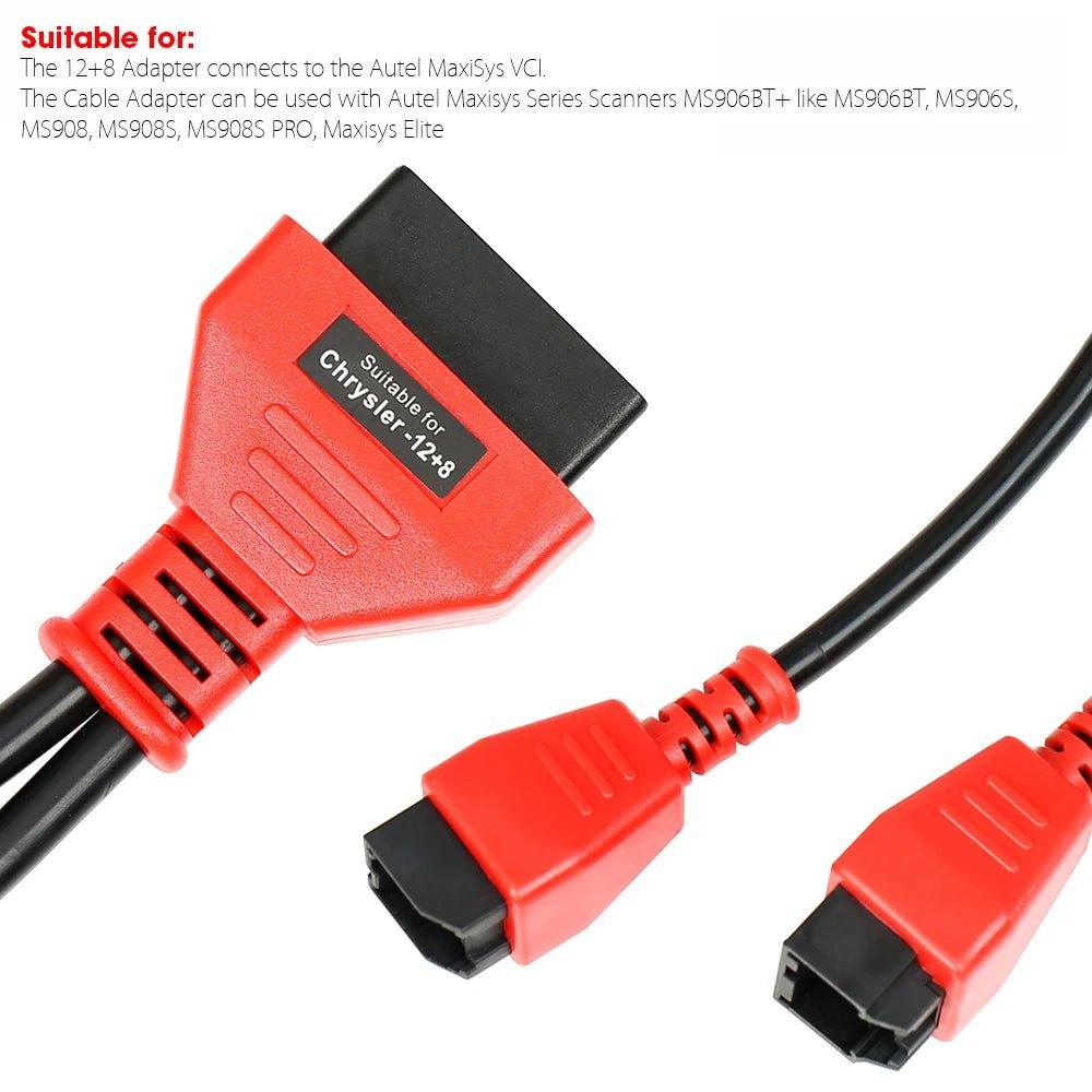 Autel 12+8 Connector New For Chrysler FCA programming Cable Works for MS906BT MS908 MS908P MS908S Pro for Car Diagnostic Cables - Dynamex