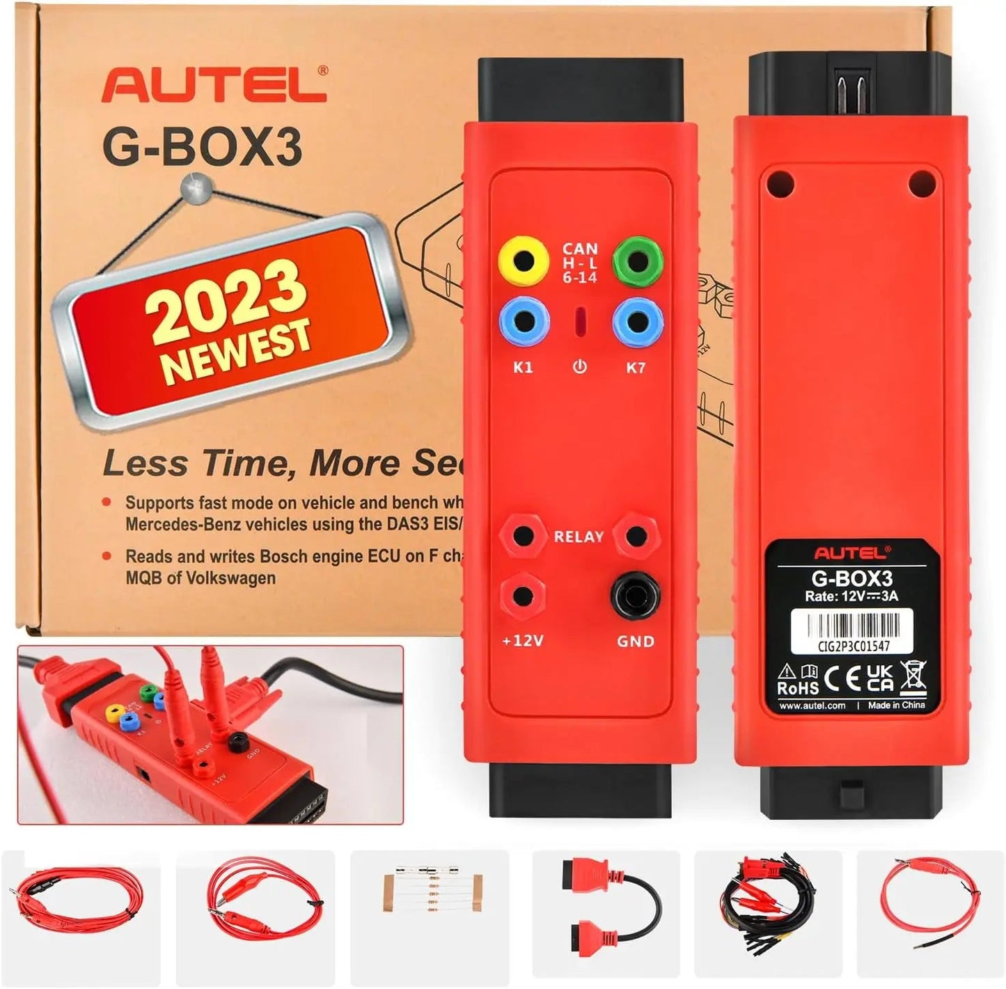 Autel G-BOX3 Accessory Tool Upgraded of Gbox2 Key Programming Adapter for Mercedes-Benz for BMW Writing Boot Mode Bench Method - Dynamex