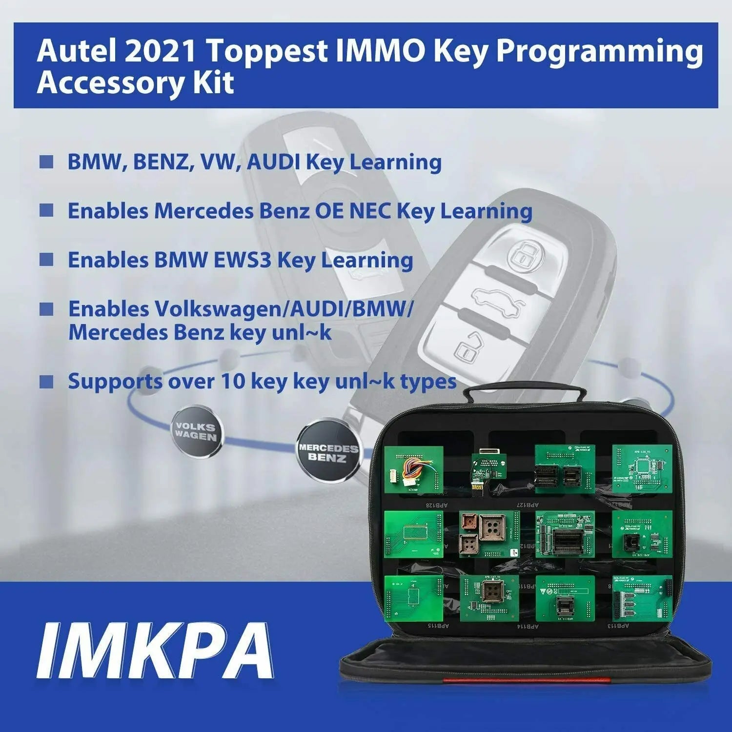 Autel IMKPA Kit Work With XP400PRO Key Chip Programming Accessories Expanded Key Programming Adapter For IM508 / IM608 (Pro) - Dynamex