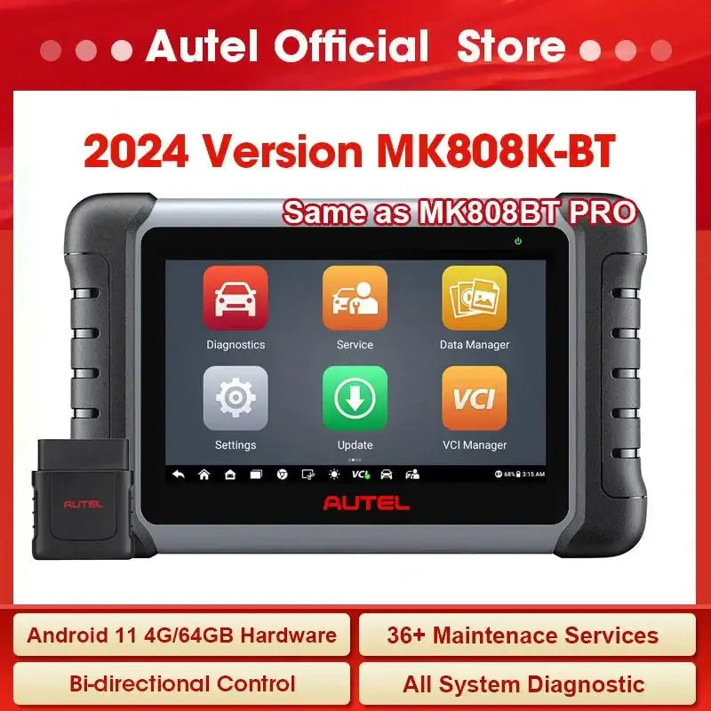 Autel MaxiCOM MK808KBT PRO Diagnostic Tools MK808KBT OBD2 Scanner Code Reader All System Same as MK808BT PRO - Dynamex