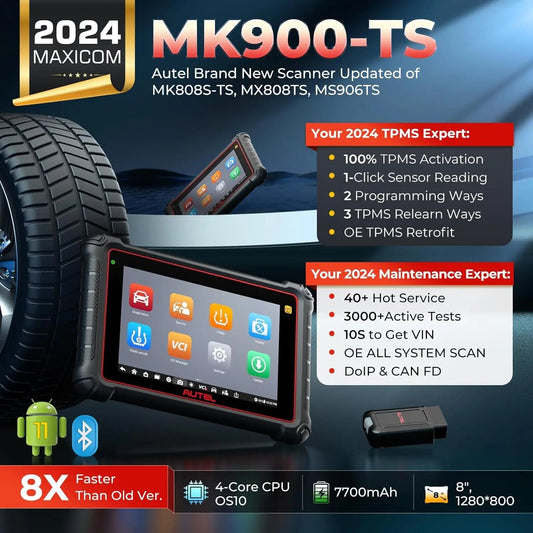 Autel MaxiCOM MK900TS MK900-TS TPMS Scanner Bidirectional Tool All System Diagnose Tool Updated of MaxiCheck MX808S-TS MK808S-TS - Dynamex