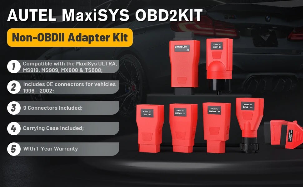 Autel MaxiCOM MK906Pro Diagnostic Scanner ECU Coding Diagnostic Tools Bi-Directional Control OBD1 Adapters Non-OBDII Adapter Kit - Dynamex