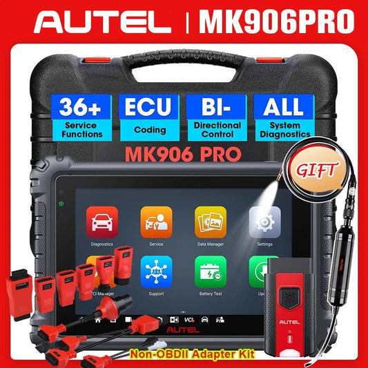 Autel MaxiCOM MK906Pro Diagnostic Scanner ECU Coding Diagnostic Tools Bi-Directional Control OBD1 Adapters Non-OBDII Adapter Kit - Dynamex