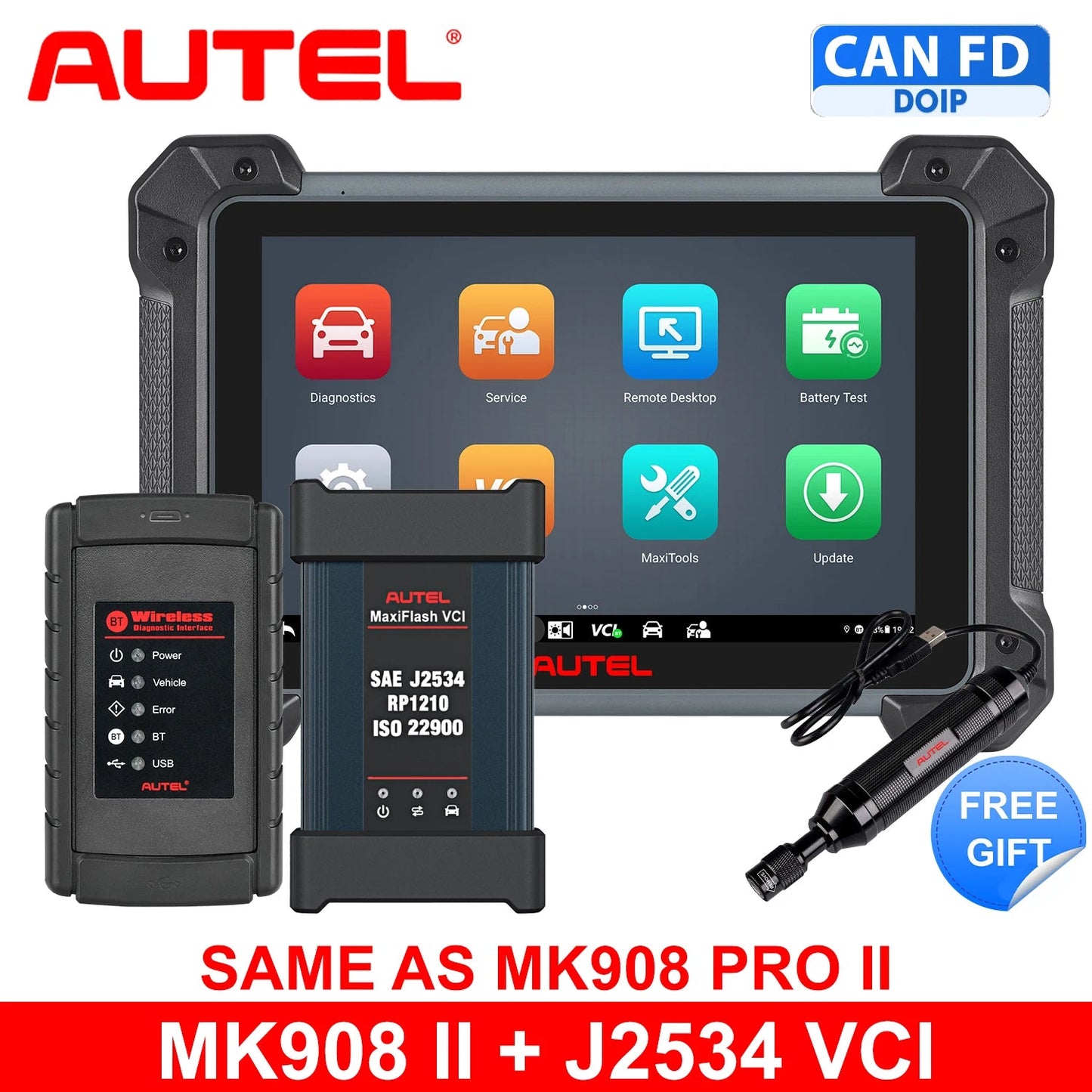 Autel MaxiCOM MK908 II Automotive Diagnostic Tablet Professional Diagnostic Tool ECU Online Coding/ Adaptation Upgrade of MK908 - Dynamex
