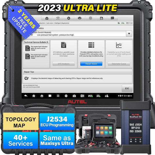 Autel MaxiCOM Ultra Lite Scanner Top Diagnostic Tool OBD Scanner 2 Years Update ECU Programming Automotive Scanner Topology Map - Dynamex