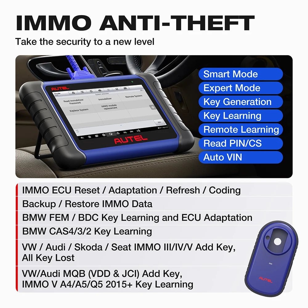Autel MaxiIM IM508S Car Key Fob Programmer IMMO Tool Auto Key Programming Tool Key Learning Full System Diagnostic Scanner Tool - Dynamex