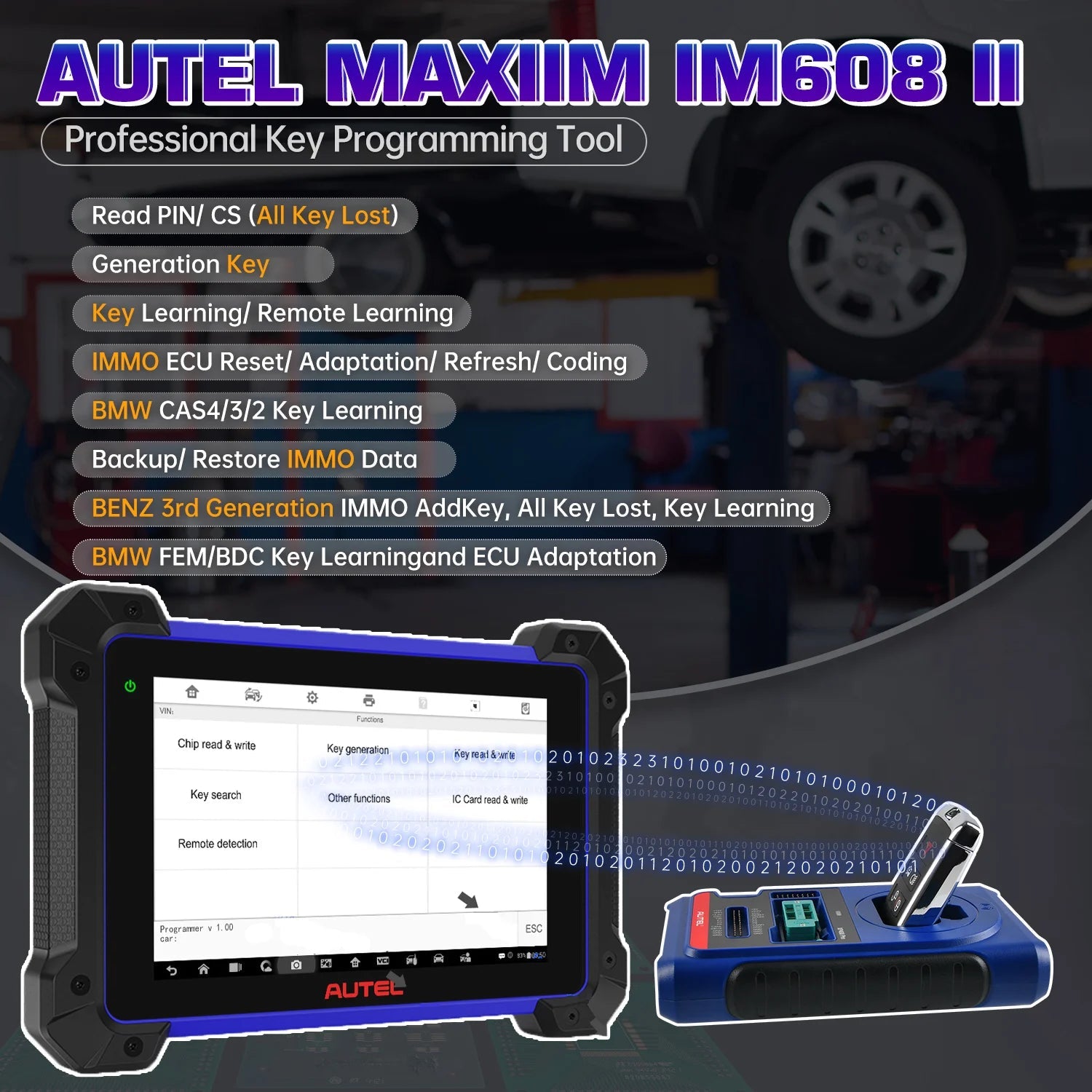 Autel MaxiIM IM608S II Automotive All-In-One Key Programming Tool Come with G-Box3, APB112, IMKPA Upgraded Version of IM608 PRO - Dynamex