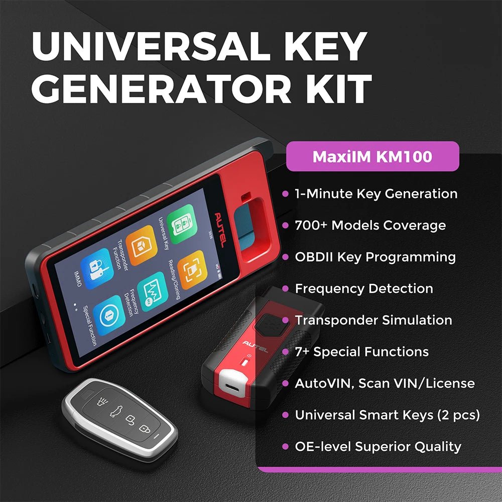 Autel MaxiIM KM100 Key Fob Programming Immobilizer Tool Newest Lite Ver. of IM508 2PCS Free Autel IKEY for 60s Key Generation - Dynamex
