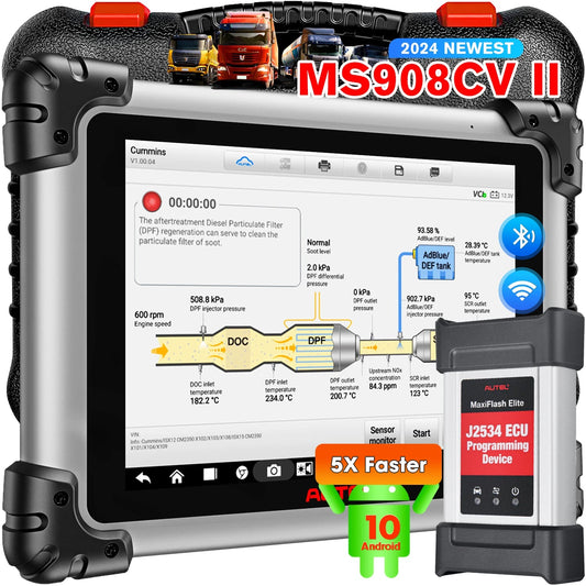 Autel Maxisys MS908CV II Truck Diagnostic Tool with J2534 ECU Programming Device For Trucks, Buses, Trailers, Special vehicles - Dynamex