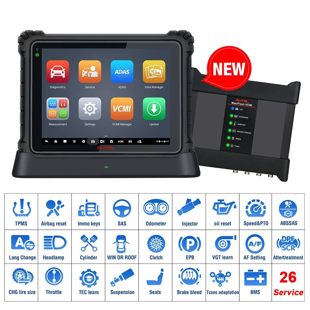 Autel MaxiSys Ultra Automotive Diagnostic Tablet With Advanced MaxiFlash VCMI IMMO, Oil Reset, ABS, BMS, DPF, EPB, SAS, SRS, BMS - Dynamex