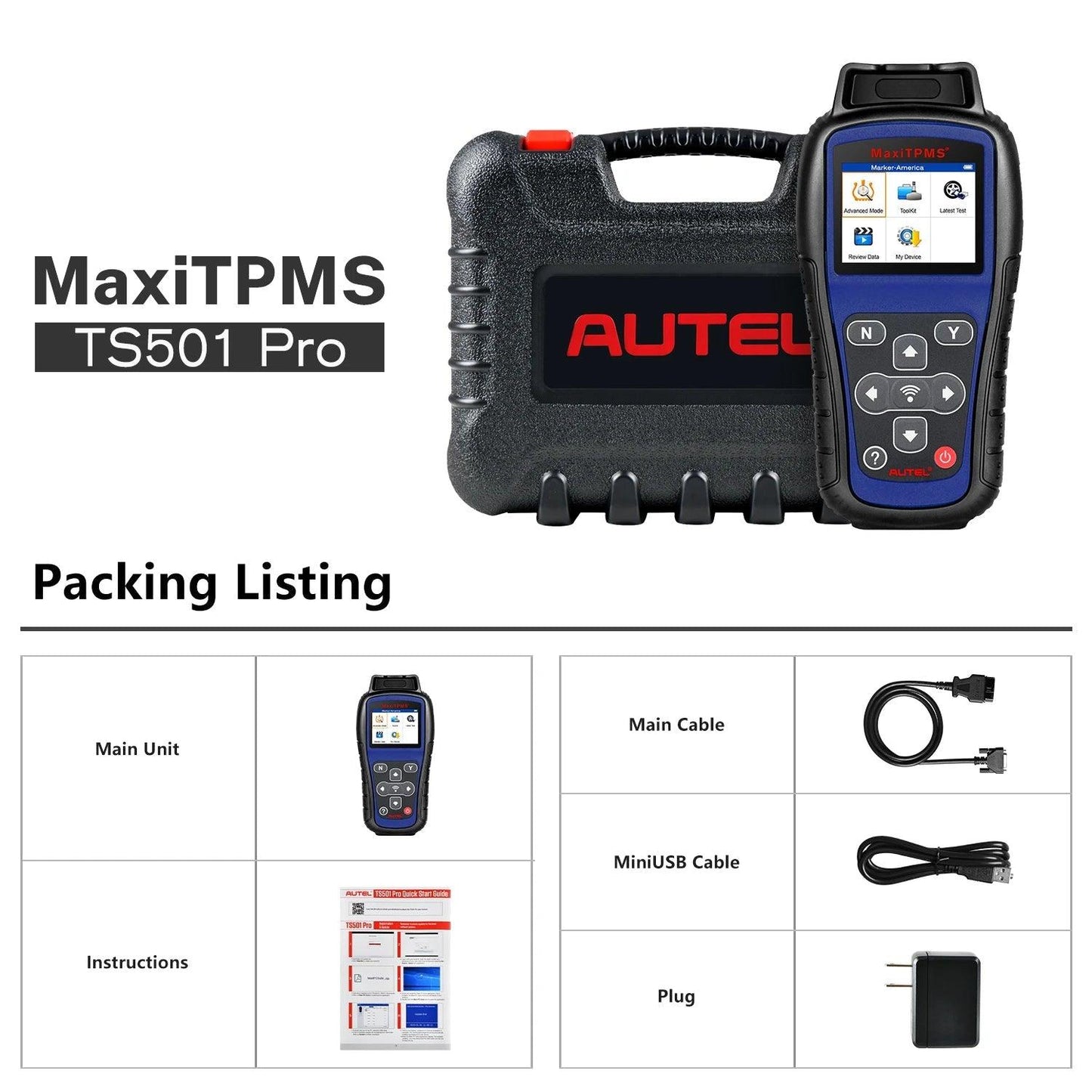 Autel MaxiTPMS TS501 PRO TPMS Programming Tool, 2024 Newest Tire Service Scanner, Tire Pressure Monitor, Program MX-Sensors - Dynamex