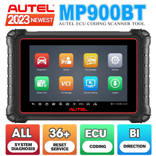 Autel MP900BT Scan Tool MaxiPRO MP900-BT Diagnostic Scanner with ECU Coding, DoIP / CAN FD Protocols, Larger Capacity Battery - Dynamex