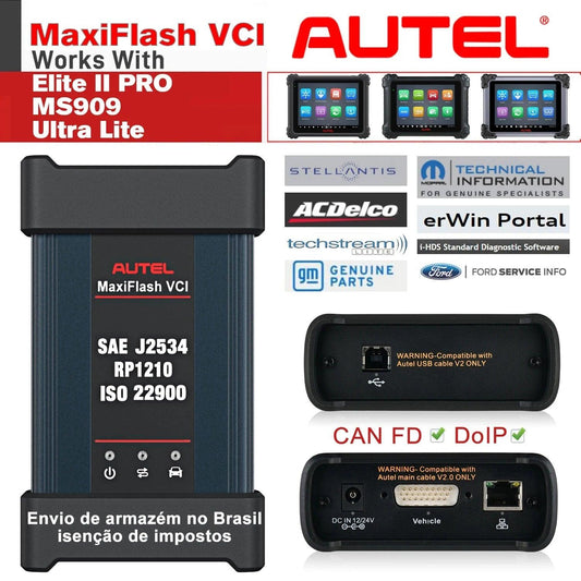 Autel VCI MaxiFlash VCI Dongle J2534 ECU Programmer Work with OEM Automaker GM Techline Software Reprogramming and Autel Scanner - Dynamex