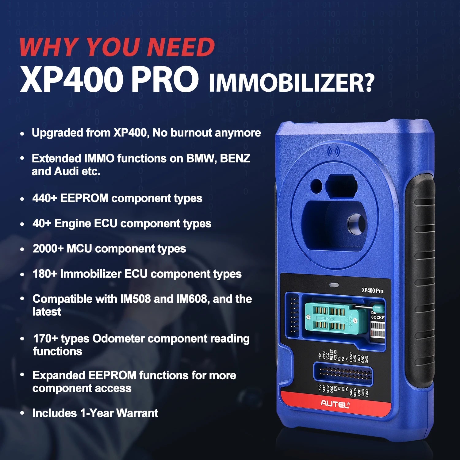 Autel XP400Pro Key & Chip programmer Adapter Diagnostic Tool Supports Data Read/Write Work With MaxiIM IM608 / IM508 / IM608 Pro - Dynamex