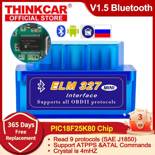 ELM327 Bluetooth V1.5  PIC18F25K80 Single PCB obd2 scanner OBD car diagnostic tool For Android Windows Symbian  code reader - Dynamex