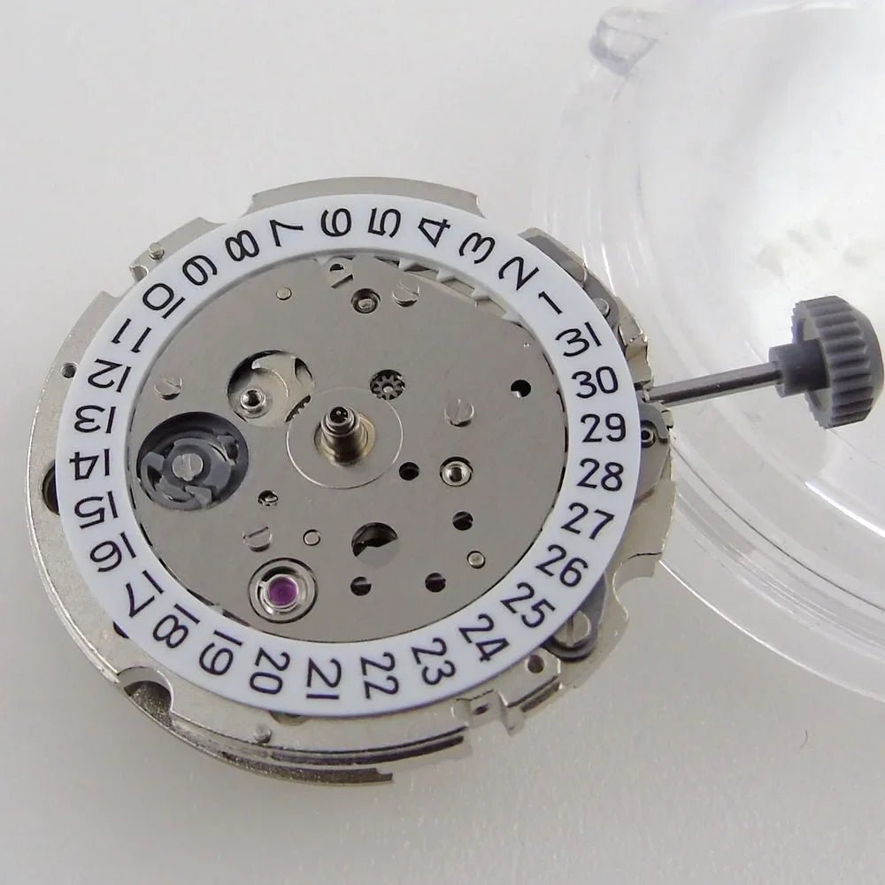 Miyota 821A 8215 Automatic Mechanical Movement Watch Accessories Hacking Seconds Auto Date 21 Jewels White Black Date - Dynamex