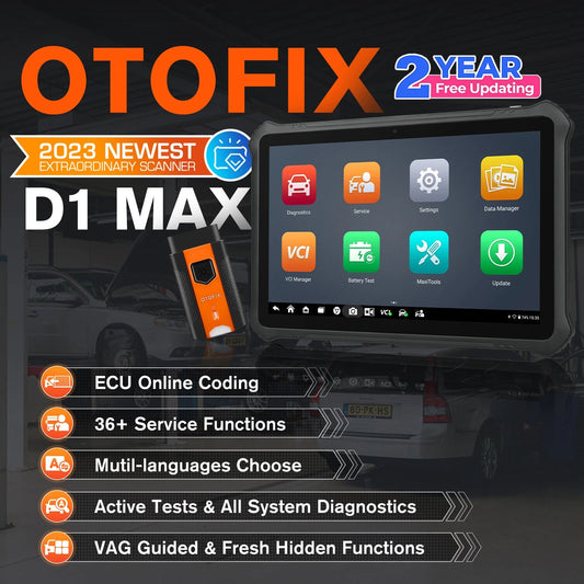 OTOFIX D1 Max Diagnostic Scanner Bi-Directional Bluetooth Scan Tool ECU Coding OBD2 Diagnostics Tools 2 Year Free Update - Dynamex