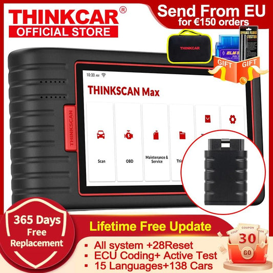 Thinkcar Thinkscan Max OBD2 Scanner Professional Full System OBD2 Diagnostic Tool Car Scanner ECU Coding OBD PK ThinkTool - Dynamex
