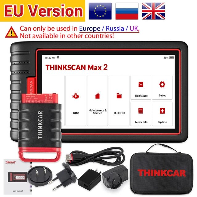 THINKCAR Thinktool ThinkScan Max 2 Full system Lifetime free AF DPF IMMO 28 Reset ECU Coding OBD2 Scanner Support CANFD For GM - Dynamex
